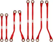INJORA High Clearance Links Set - CNC Aluminium Chassis Link for TRX4M High Trail K10 F150 Upgrade 1/18 RC Crawler（Red）