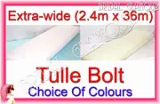 Extra-wide (2.4m x 36m) Soft Wedding Tulle Bolt Fabric Roll Drape Swag Pew Bow