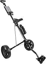 AKLOSIPY Foldable Trolley Cart - Lightweight 2-Wheel Push Pull Design for Easy Mobility on Course