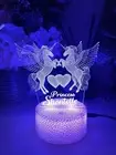 Personalised Unicorns Night Light Table desk lamp Birthday Gift Rermote colours