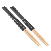 Maple Wood Drumstick 7A Anti Slip Handle Grips Drum Stick Black, 2 Pair