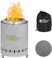 Smokeless Tabletop Fire Pit with Mat, Portable Mini Low Smoke Camping Stove
