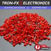 1000Pcs TE1010 18AWG 2*1mm² RED Insulated Dual Ferrule Bootlace Crimp