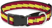 Dog Collar Martingale The Flash Bolt Stripe Red Yellow 13 to 18 Inches 1.5 Inch Wide