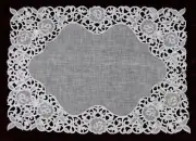 Organza Embroidery Cutwork Rose Placemat Table Runner White Ivory Wedding Bridal