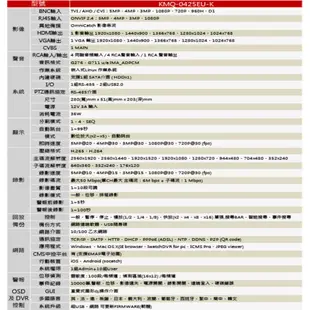 昌運監視器 ICATCH可取 KMQ-0425EU-K 4路 25系列 支援800萬畫素鏡頭 數位錄影主機 DVR