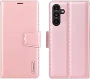 [ZUSLAB] Wallet Case for Galaxy A14 5G Case Hanman Leather Wallet Card Cover for Samsung (2023) - Rose Gold