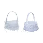 Wedding Flower Girl Baskets White Small Piece Flower Basket Round Heart Shaped