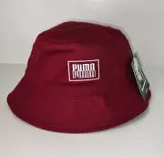 PUMA Big Kids' Mirror Logo Bucket Hat Color - Dark Red Size Mediu