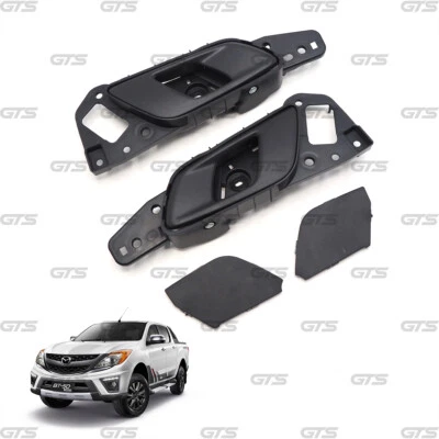 Pair Black Lever Interior Door Handle For Ford Mazda BT-50 Ranger 2012 - 2021