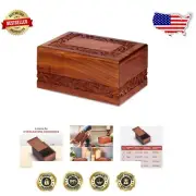 Sliding Wooden Keepsake Urn Box - 263 Cu. In. Capacity for Cherished Remembrance