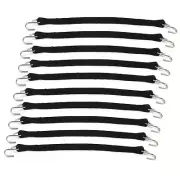(Pack of 10) 21" Black Rubber Tarp Strap for Erickson 6703 Rust Resistant Bungee