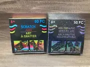 Lot of 2 Holographic And Rainbow Scratch Art Sheets