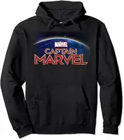 Captain Marvel Movie Logo Over Earth Graphic Hoodie