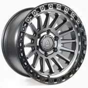 20x9 Arena A101 Mesa Satin Gunmetal Center Satin Black Lip Wheel 6x5.5 (0mm)