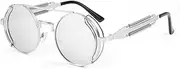 [LCMGKRUNSC] Steampunk Sunglasses John Lennon Hippie Glasses Retro Round Metal Frame Women Men