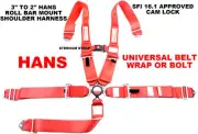 HANS RACING HARNESS WITH STERNUM STERNUM STRAP SFI 16.1 BOLT OR WRAP BELT