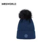 在飛比找PChome24h購物優惠-毛線帽【ISW】針織美麗諾羊毛球毛線帽-黑色 (三色可選)