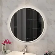 NAVONA LED Bathroom Mirror - Round with Rim - 3-Colour Dimmable - with Defogger Pad - Touch Sensor Switch - 750mm