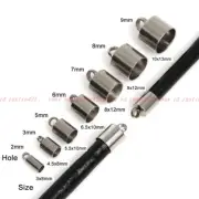 10pcs Stainless Steel Metal Crimps Beads Rope Cord Ends Caps for Jewelry Making