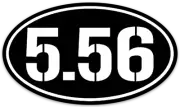 BLACK Oval 5.56 Sticker (5.56 NATO AR15) Die-cut Oval STICKER