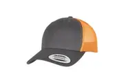 Flexfit Unisex Adult Two Tone Trucker Cap (Charcoal Grey/Neon Orange) (One Size)