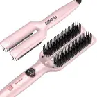 Hair Straightener Brush, Hair Straightening Brush Flat Iron for Women with 5 Tem