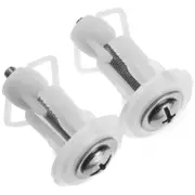 2Pcs Top Fix Toilet Cover Seat Screws Well Nut Pan Fixing WC Blind Hole Fitting Kit for Universal T white