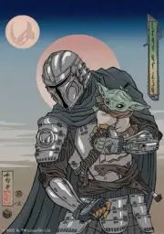Star Wars Ukiyoe Poster Set Mandalorian Grogu Rare Japan Art Collectible