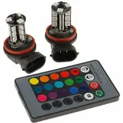 Pack of 2 Rgb H8 Fog Light Bulbs Multi-Color Rgb Led Fog Lights Driving Bulbs Remote Control H8 Replacement Lamp