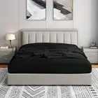 Cathay Home Twin Fitted Sheet - Double Brushed Ultra Soft – Twin, Black