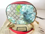 New Auth Gucci Supreme Blooms Mini Chain Shoulder Bag Blue Chain Shoulder Bag