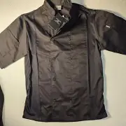 Chef Code Black CC131 Classic Chef Coat Top Size S NEW Double Buttons