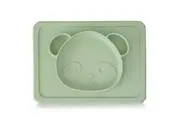 Plum Silicone Suction Plate Olive Panda