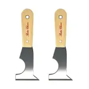 2 Pck Paint Scrapers Putty Taping Knife Tools Stainless Steel Blade Wood Handle