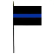 4"x6" Police Thin Blue Line Police Lives Miniature Desk & Table Flags Flag
