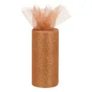 6" 25 Yards Glitter Tulle Ribbon Rolls Netting Fabric Orange