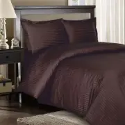 1200 Thread Count Egyptian Cotton Bed Sheet Set OLYMPIC QUEEN Chocolate Stripe
