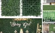Grass Wall Panels, 10"x 10"(12pcs) 4-Layer Artificial Boxwood 10x10 pack of 12