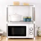 Double Stainless Steel Microwave Oven Shelf Kitchen Storage Holders Bathroom