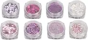 Nail Sequins Irregular Shining Ultrathin Mixed Nail Art Glitter for Female Girls DIY Nail Decoration 8 Piece Set