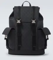 [Gucci] Gucci GG Canvas leather-trimmed backpack