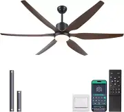 66 Inch Large Ceiling Fans with Lights Remote/App Control, Modern Ceiling Fans w