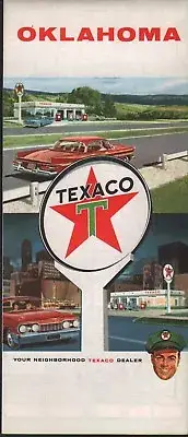 1960 Texaco Road Map: Oklahoma NOS