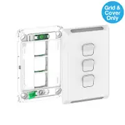 Clipsal Pro 3 Gang Switch Grid & Skin White