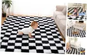 Super Soft Rug for Bedroom, 3x5 Ft Area Rug Classic 3x5Feet Black and White