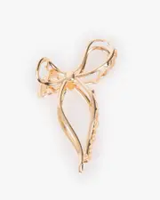 Gold Metal Bow Claw Clip