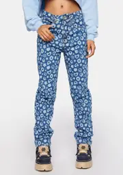 [Daisy Street] Printed Dad Jeans