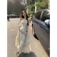 在飛比找蝦皮購物優惠-French style long dress for wo