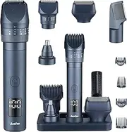 Beard Trimmers Kit for Men Precise Dial Adjustable 20 Lengths, 5-IN-1 Electric Shavers and Hair Clippers Set - Body Nose Ear Mustache Hair Trimmers Razors Waterproof Wet/Dry - USB-C Charging Dock